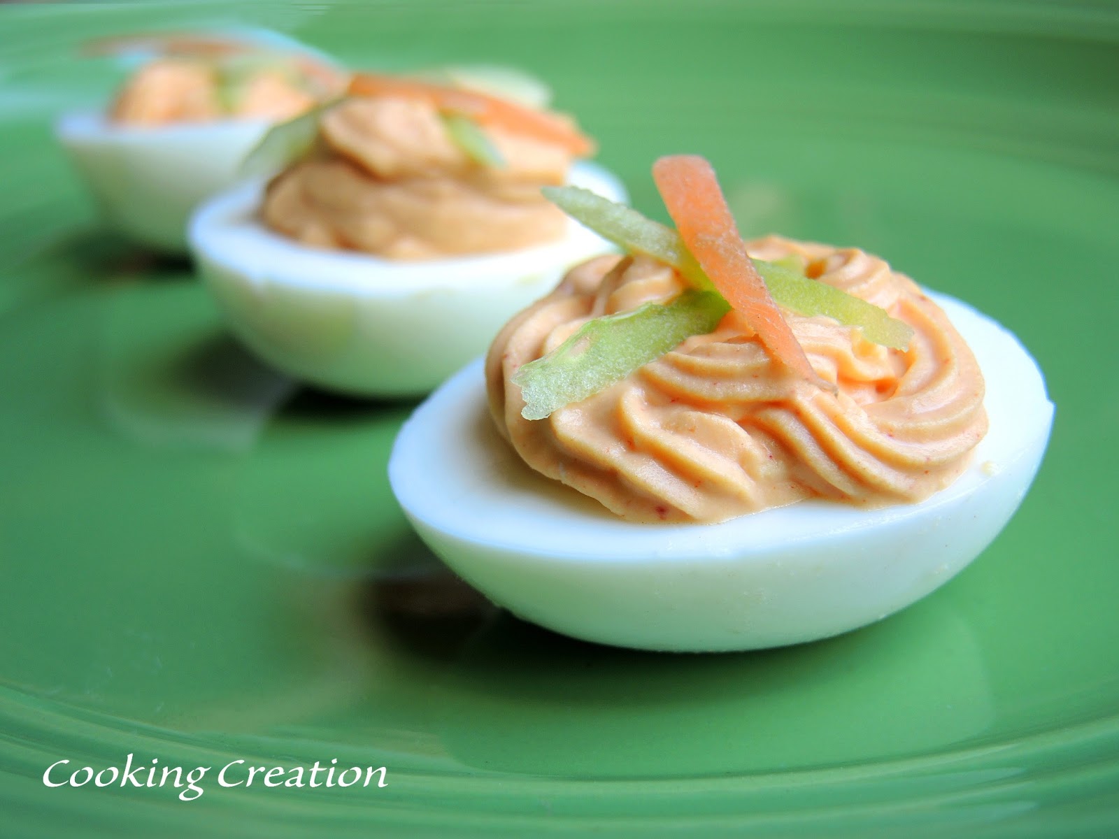 Cooking Creation Buffalo Deviled Eggs