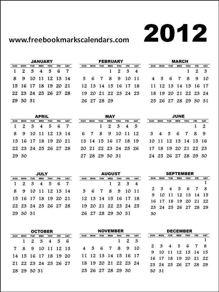 Free Yearly Calendars