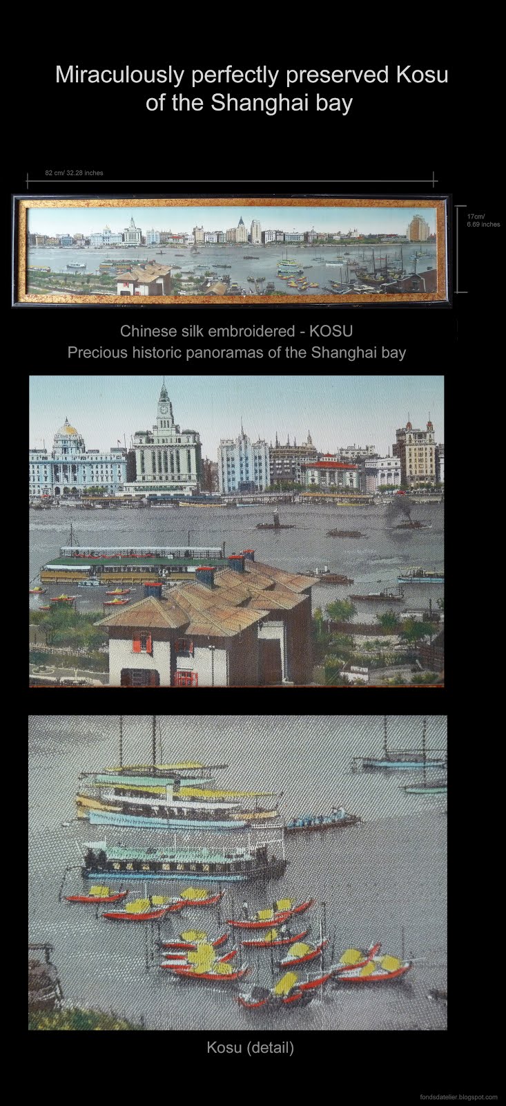 'The Bund of Shanghai', silk. Kosu China