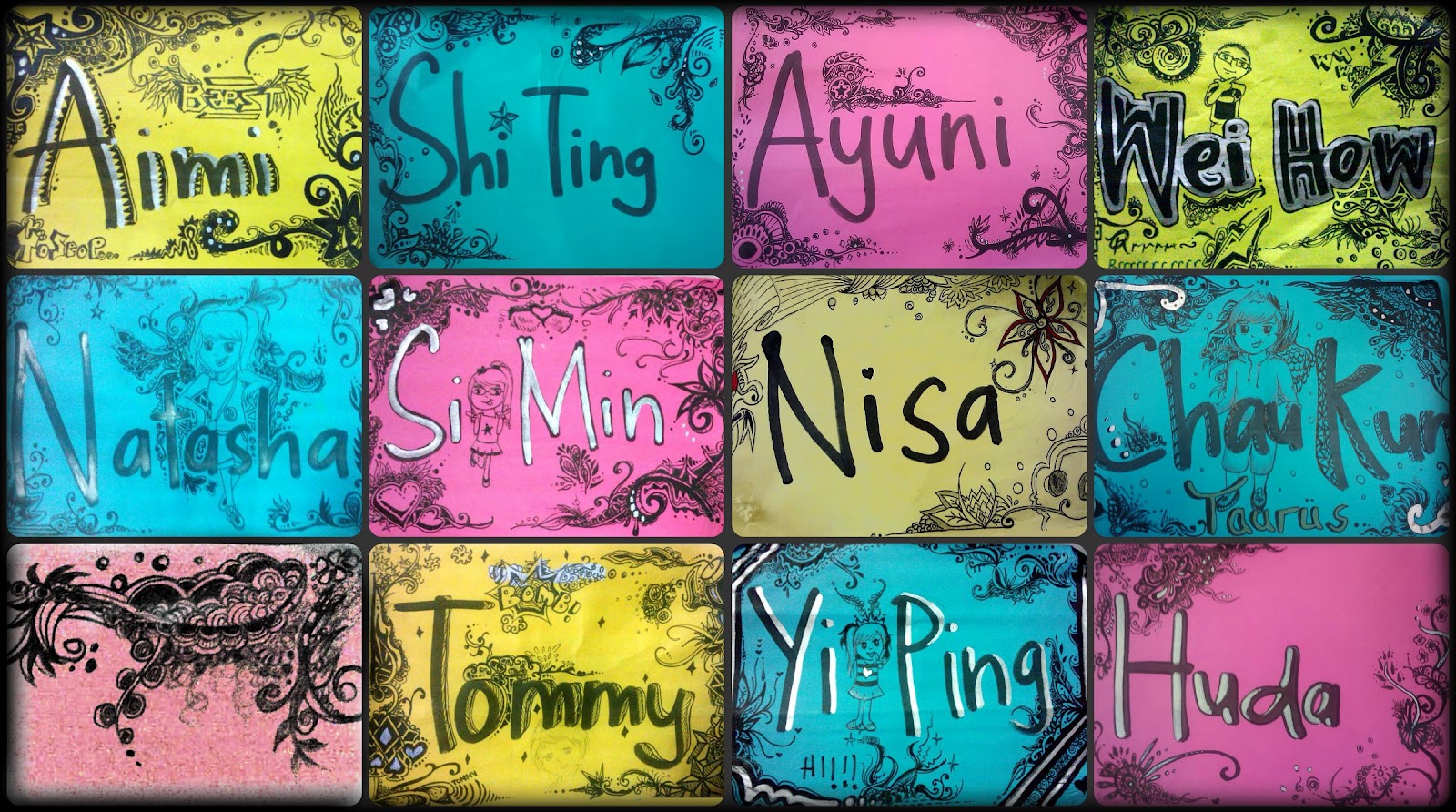 Huda's Art Gallery Name Collage