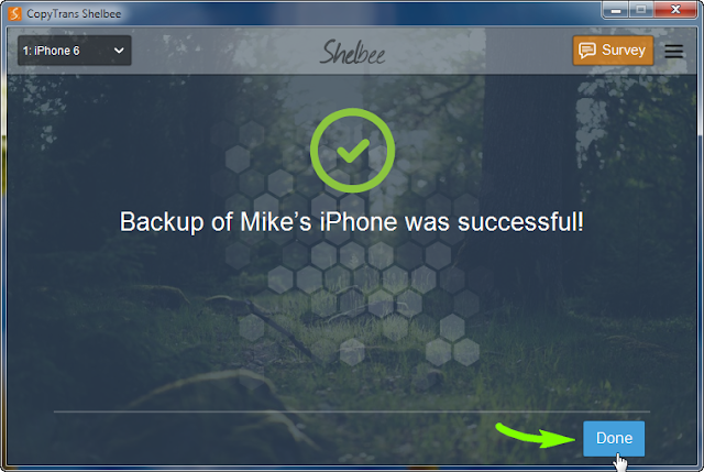 backup complete with success