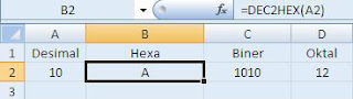 Cara Konversi Bilangan Desimal, Biner, Oktal, Hexadesimal di Excel