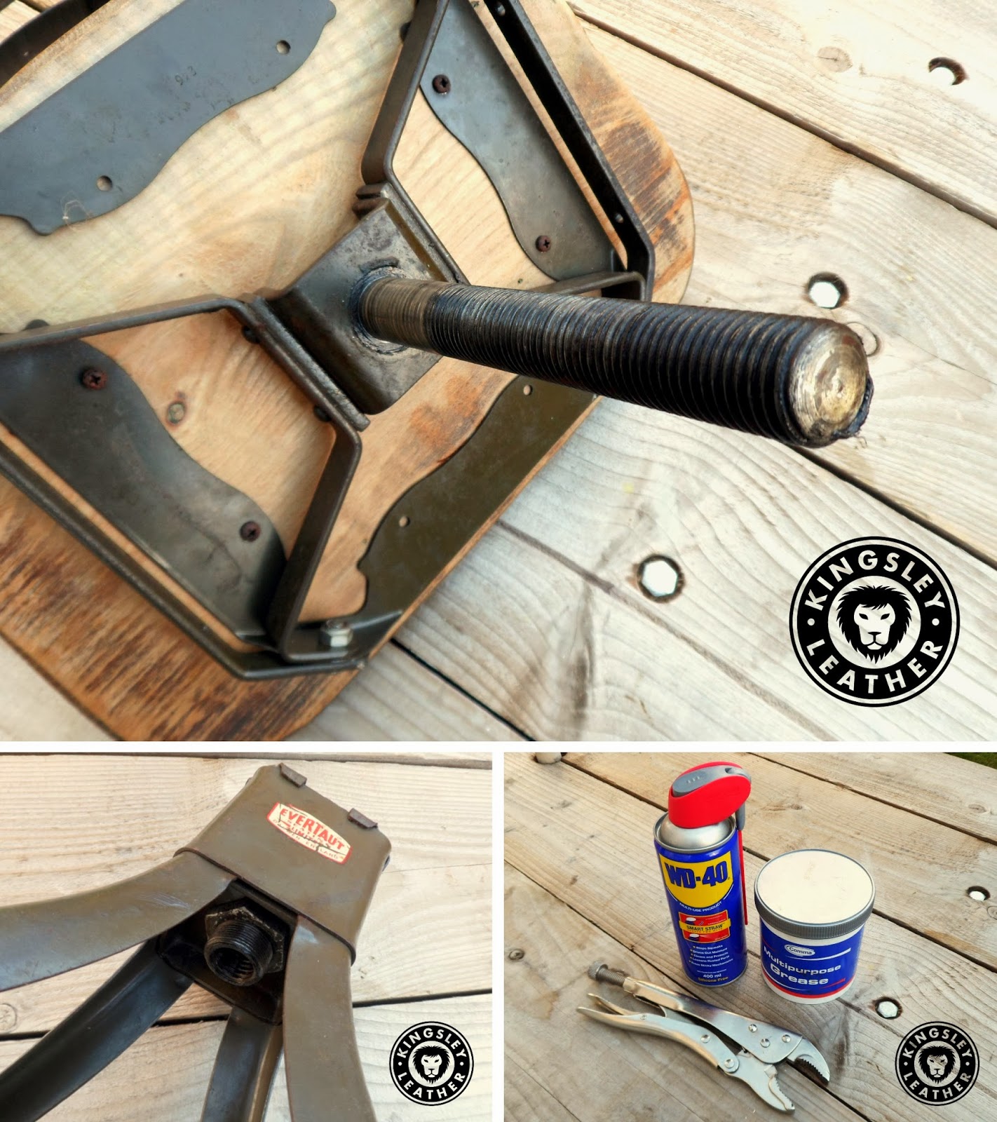 Kingsley Leather Vintage Stool Restoration Phase 2 Fixing Height