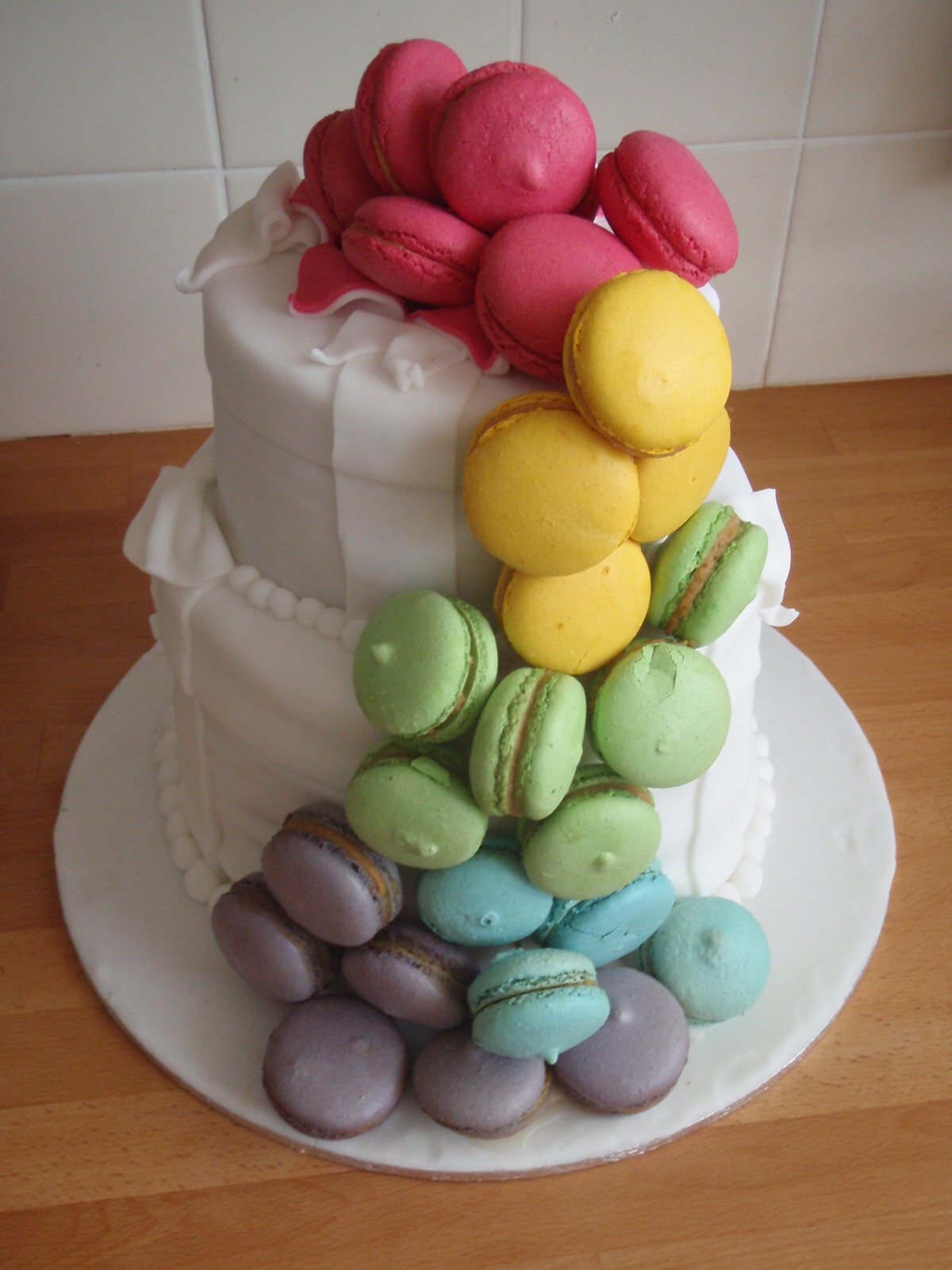 Cascading macaron cake Blooms by Bethan