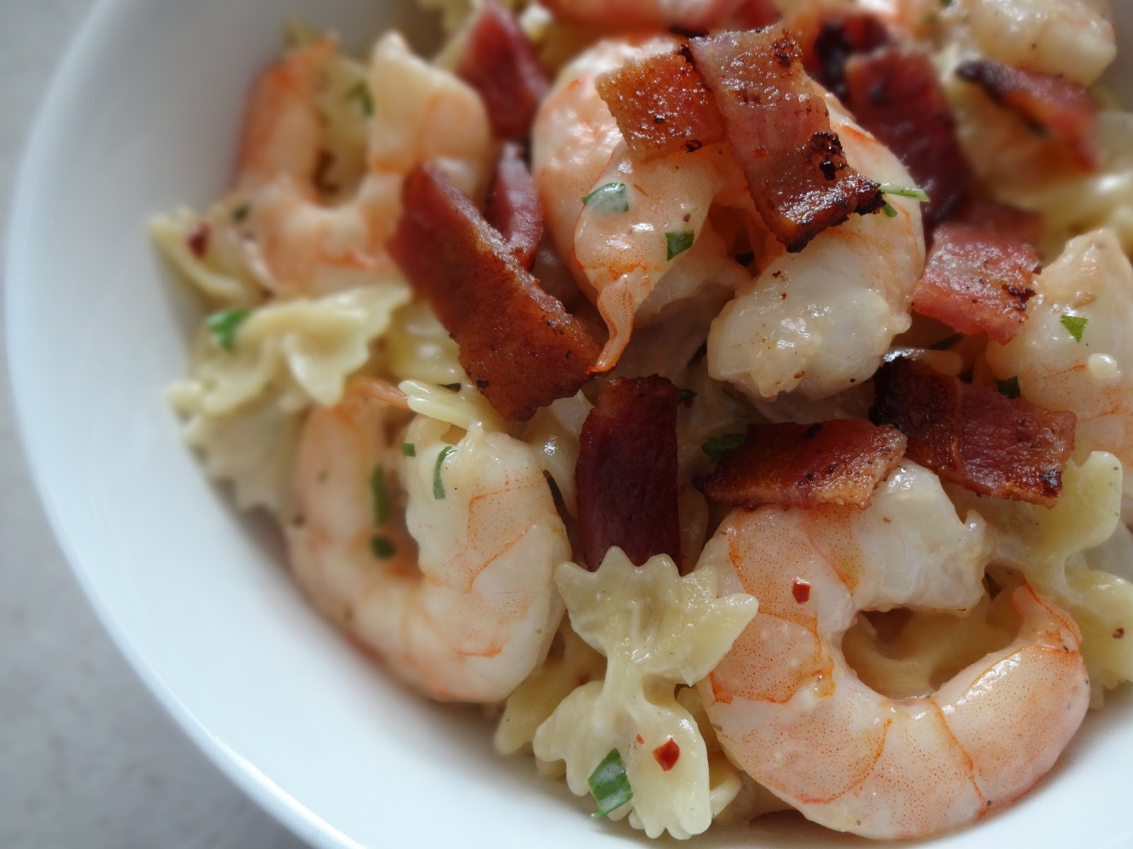 teah's cluster Mini Farfalle Pasta with Shrimp recipe