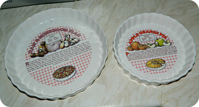 Flan Dishes with recipes printed on them
