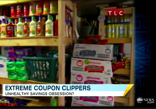 extreme couponing stockpile. These people have a stockpile