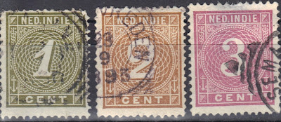 Netherlands Indies - selection of stamps - 1883/90 - Numeral of value