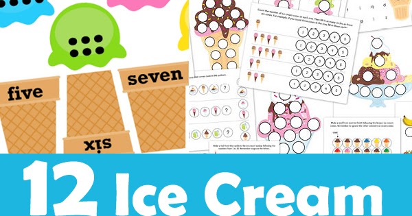 fun learning for kids: 12 Ice Cream Printables for Preschoolers (Love