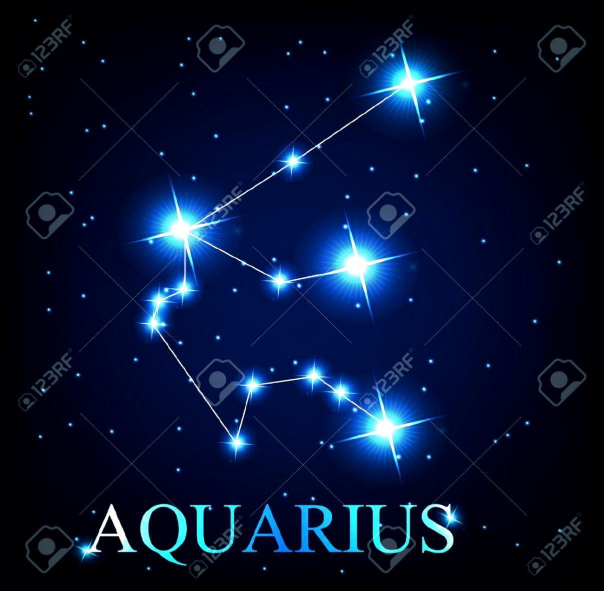 Vector Of The Aquarius Zodiac Sign Of The Beautiful Bright Stars Vector Of The Aquarius Zodiac Sign Of The Beautiful Bright Stars