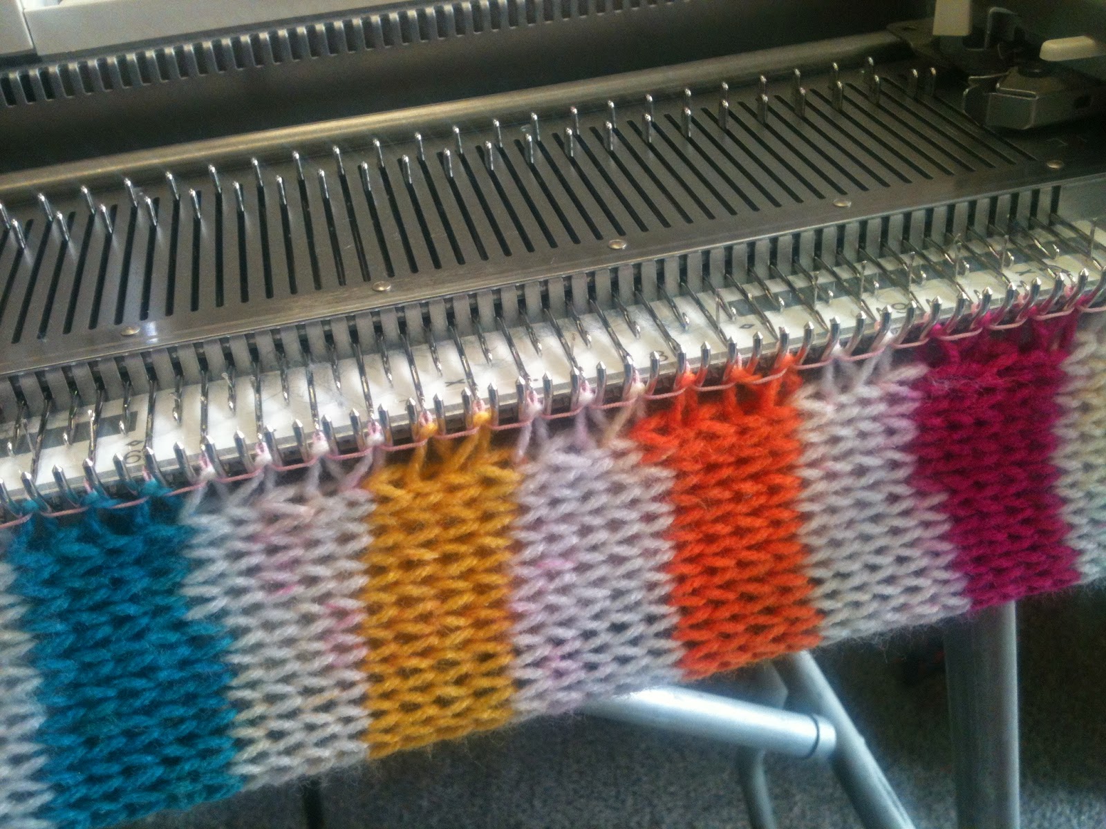 Brunswick Machine Knitting Novices Swag blanket 1 Cast On