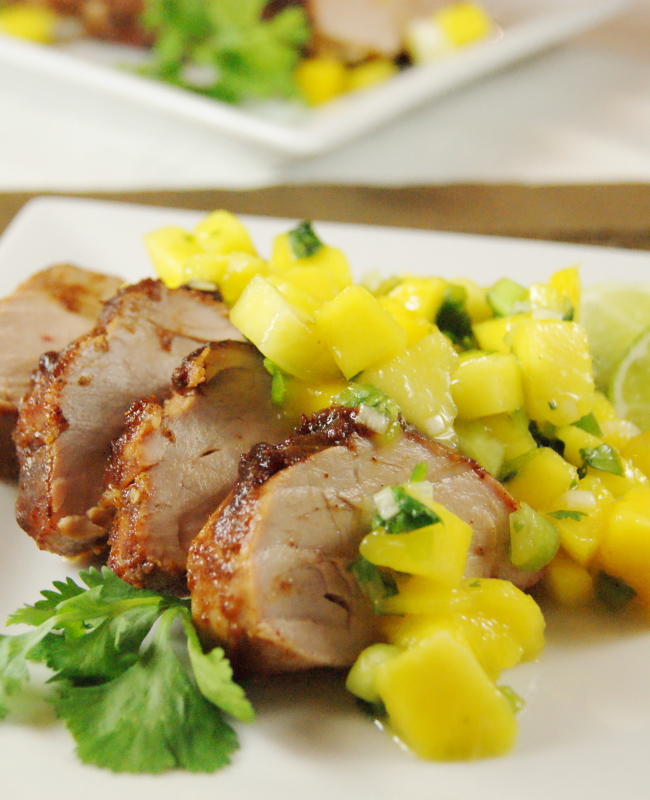 Sweet&Spicy Pork Tenderloin with Mango Salsa The Kitchen is My Playground