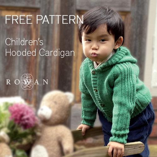 free knitting pattern (children's hooded cardigan)
