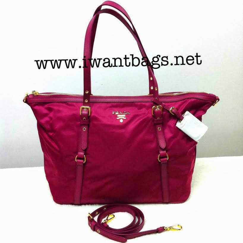 Prada BR4253 Tessuto Saffiano Nylon Tote- Ibisco Prada BR4253 Tessuto Saffiano Nylon Tote- Ibisco