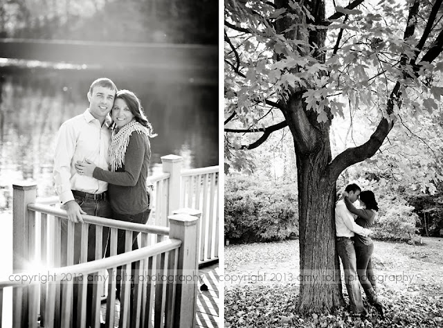 black and white photos of couple at Deming Park - Terre Haute, IN