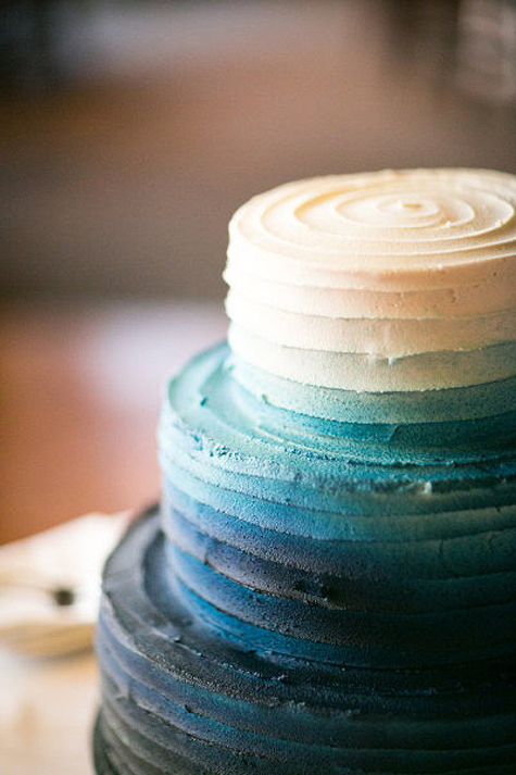 Blue Ombre Wedding Cake - West Town Bakery as seen on Style Me Pretty
