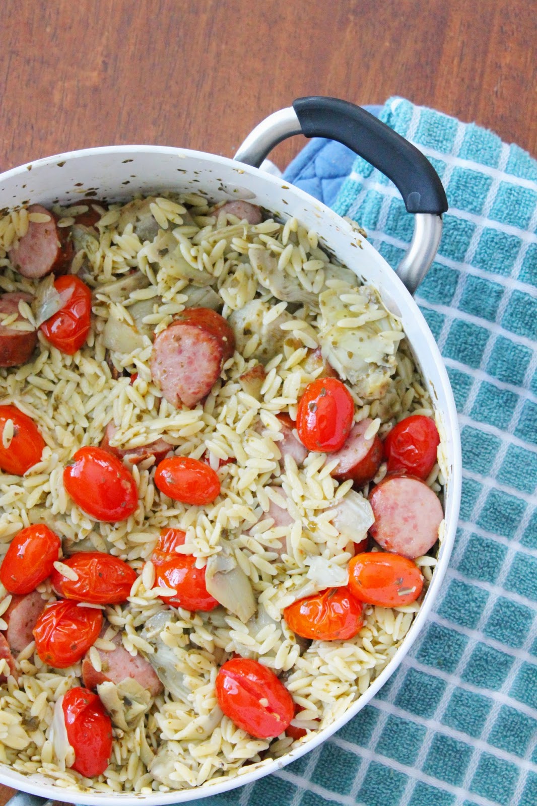 Orzo Salad with Artichokes and Sausage The Happy Flammily