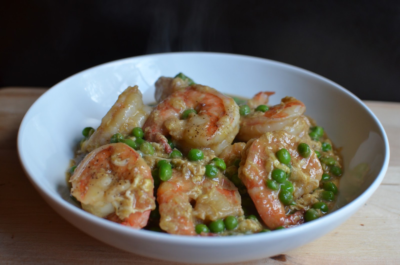 Playing with Flour Shrimp with lobster sauce (because I love Chinese takeout)