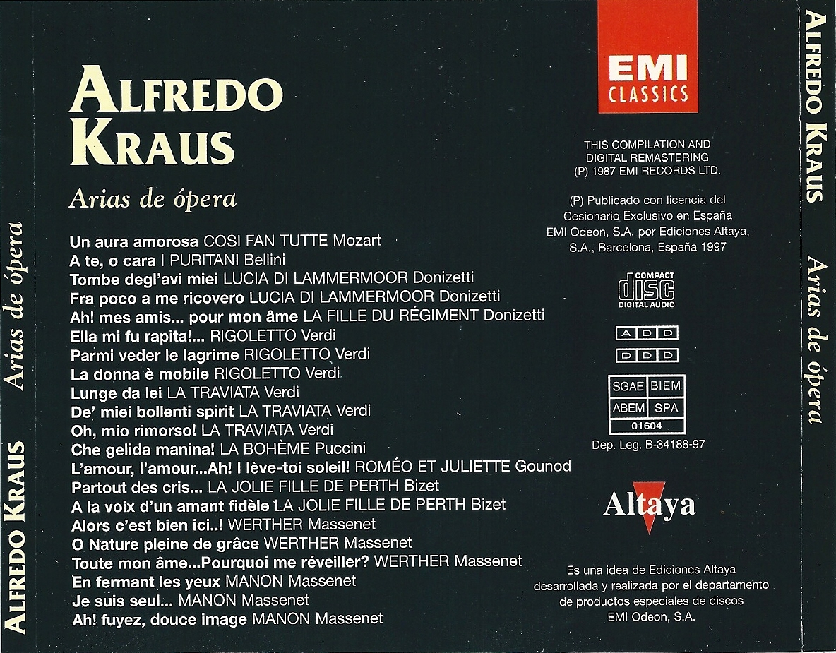 afina tus oidos Alfredo Kraus, Opera Arias