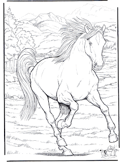 Desenhos para colorir de desenho de um cavalo selvagem para colorir online  