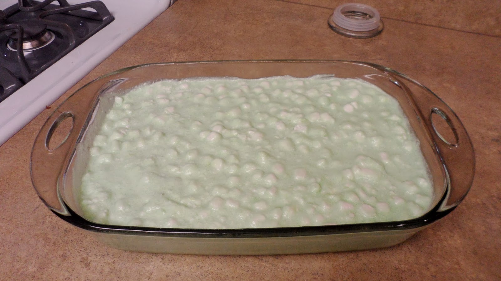 Katie and Matt's Kitchen Marshmallow Lime Jello Salad
