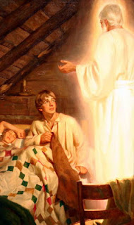 Joseph Smith is visited by Moroni the Nephite