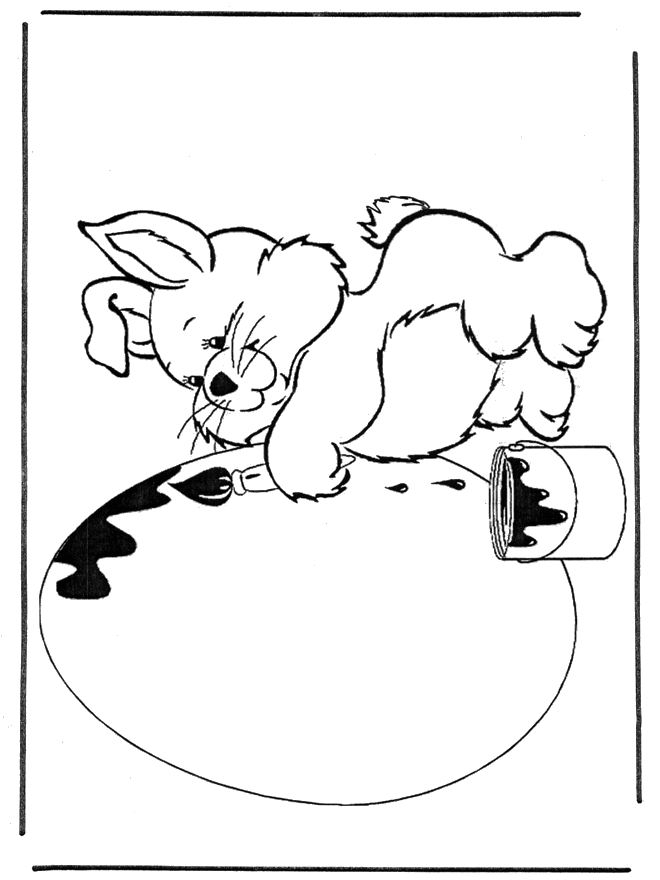 imagens Coelhos da Páscoa Pintando Ovos pintar a desenhar Coelhos da Páscoa Pintando Ovos colorir