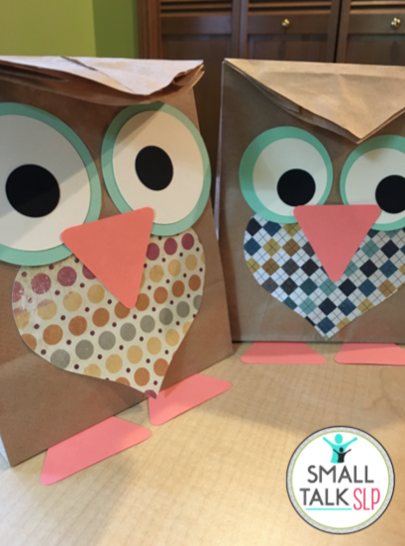 Chit Chat and Small Talk Paper Bag Owl Craft