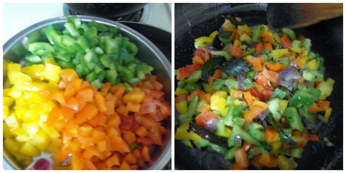 Colorful Capsicum stir fryAndhra style