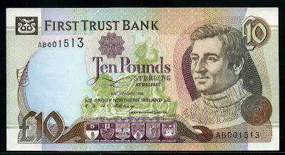10 Pounds banknote First Trust Bank currency