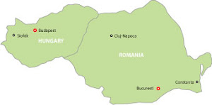 Map of Hungary & Romania