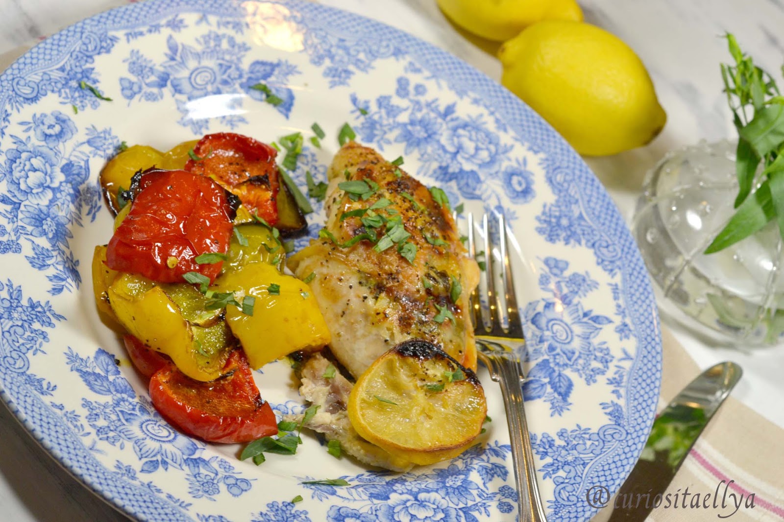 Curiositaellya Classic Lemon Tarragon Chicken + Sweet Roasted Pepper