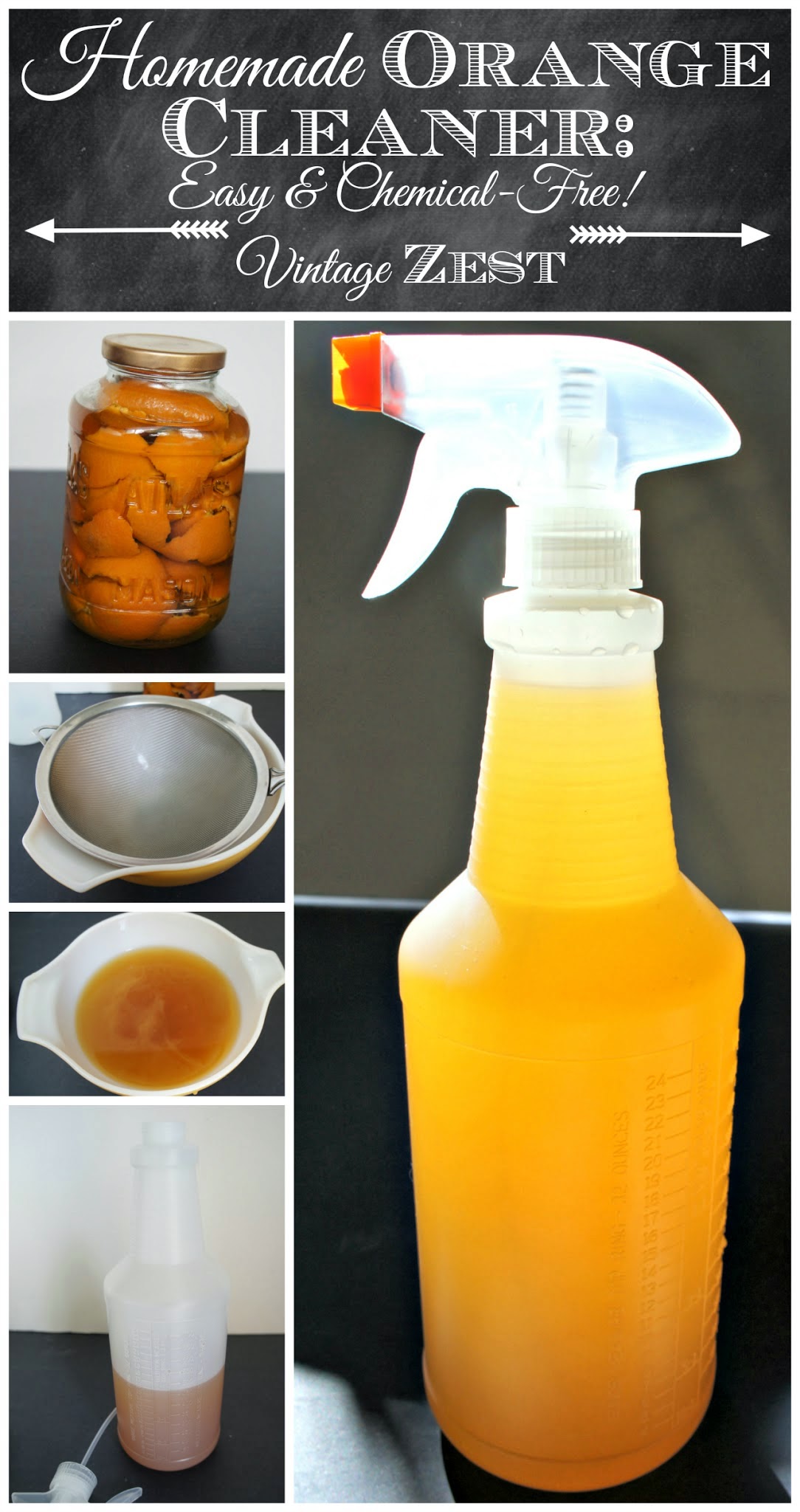 DIY Homemade Orange Cleaner - Easy and Chemical-Free on Vintage Zest