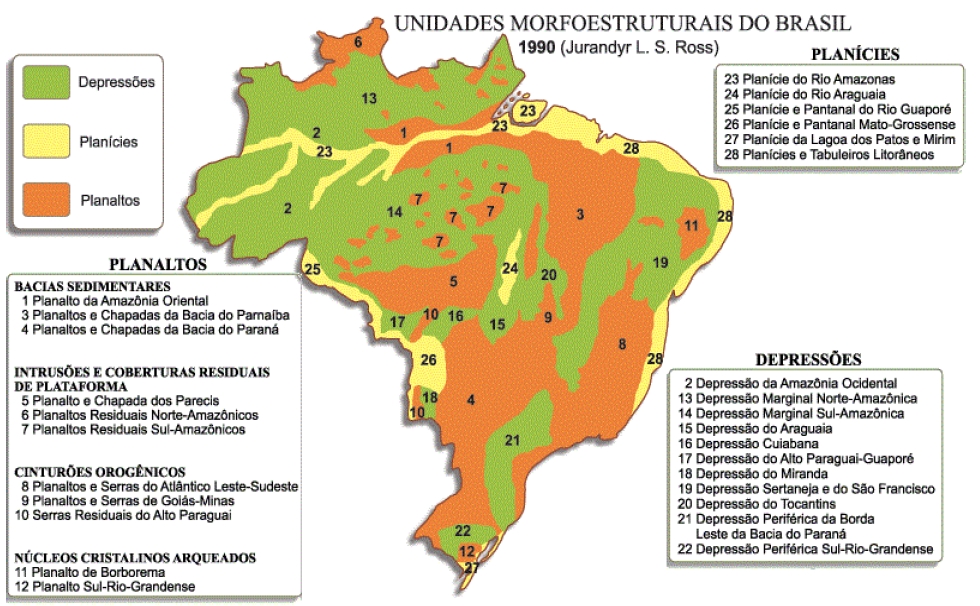 Planalto da Borborema e a Bacia do Parnaíba Mapa+Jurandir