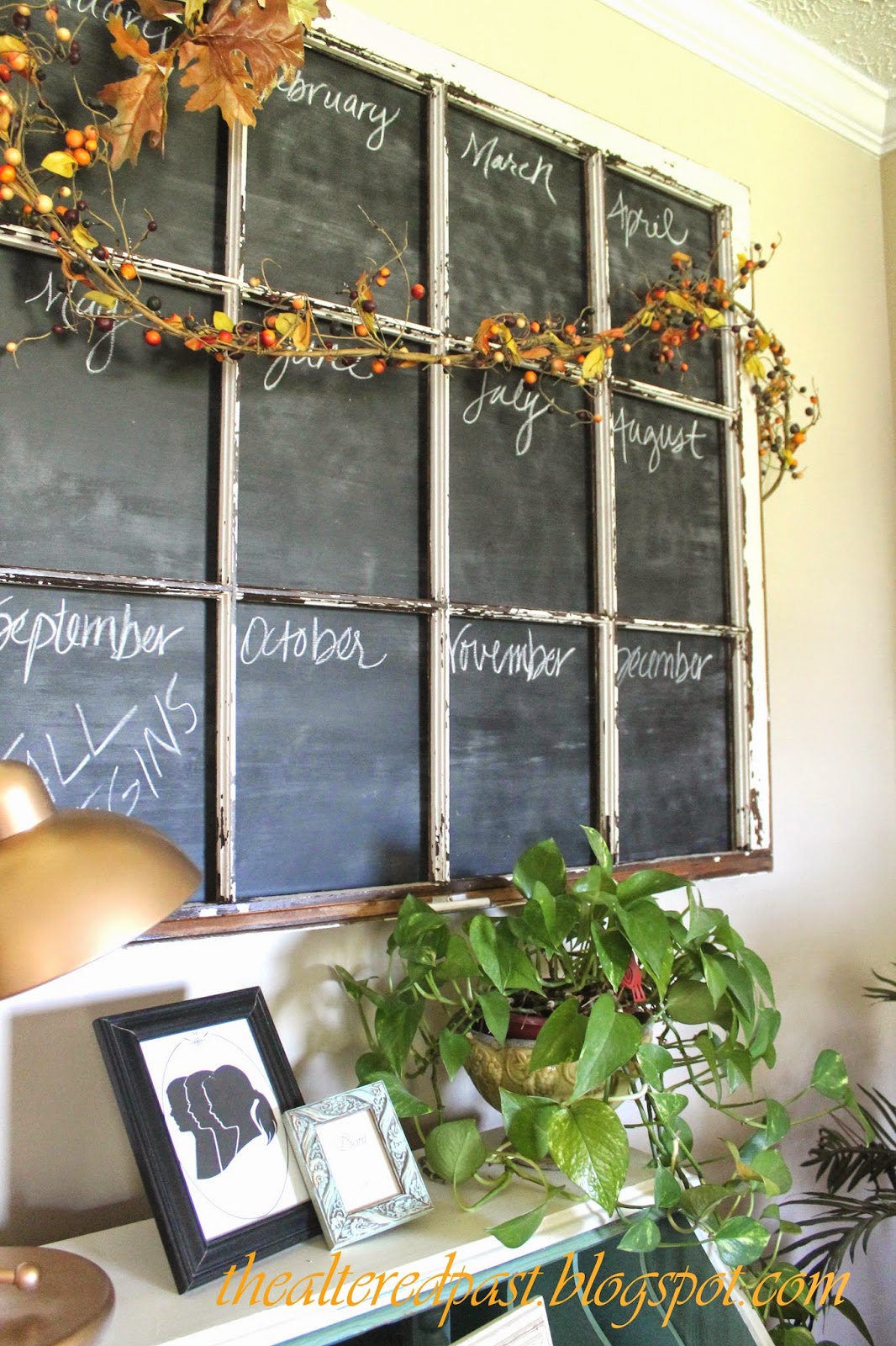 Spain Hill Farm Old Window Repurposed into a Chalkboard Calendar