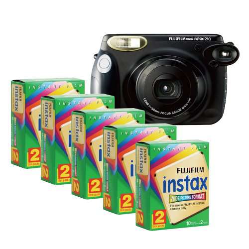Fujifilm INSTAX 210 Instant Photo Camera Kit with 5 Twin Pack of INSTAX Film