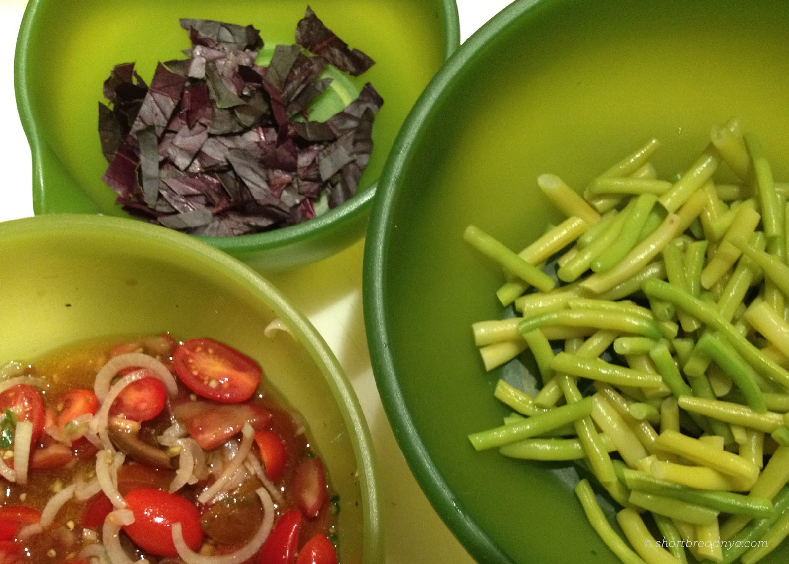 SHORTBREAD Yellow Bean & Cherry Tomato Salad with Creamy Dressing
