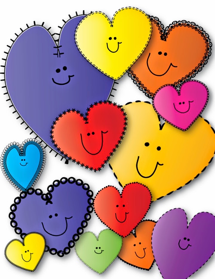 FREE!  Happy Hearts Clip Art ~ TeacherKarma.com