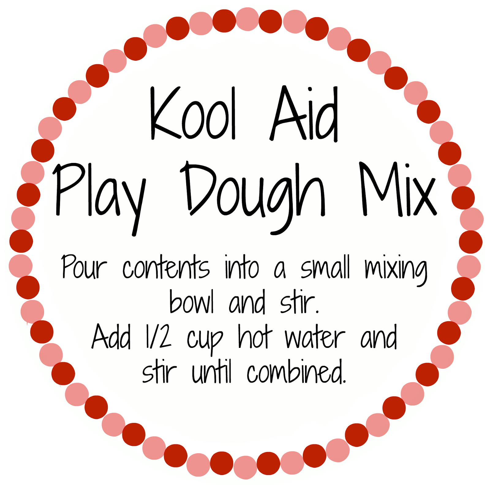 Pinspired Home Kool Aid Playdough Mix with FREE Printable!