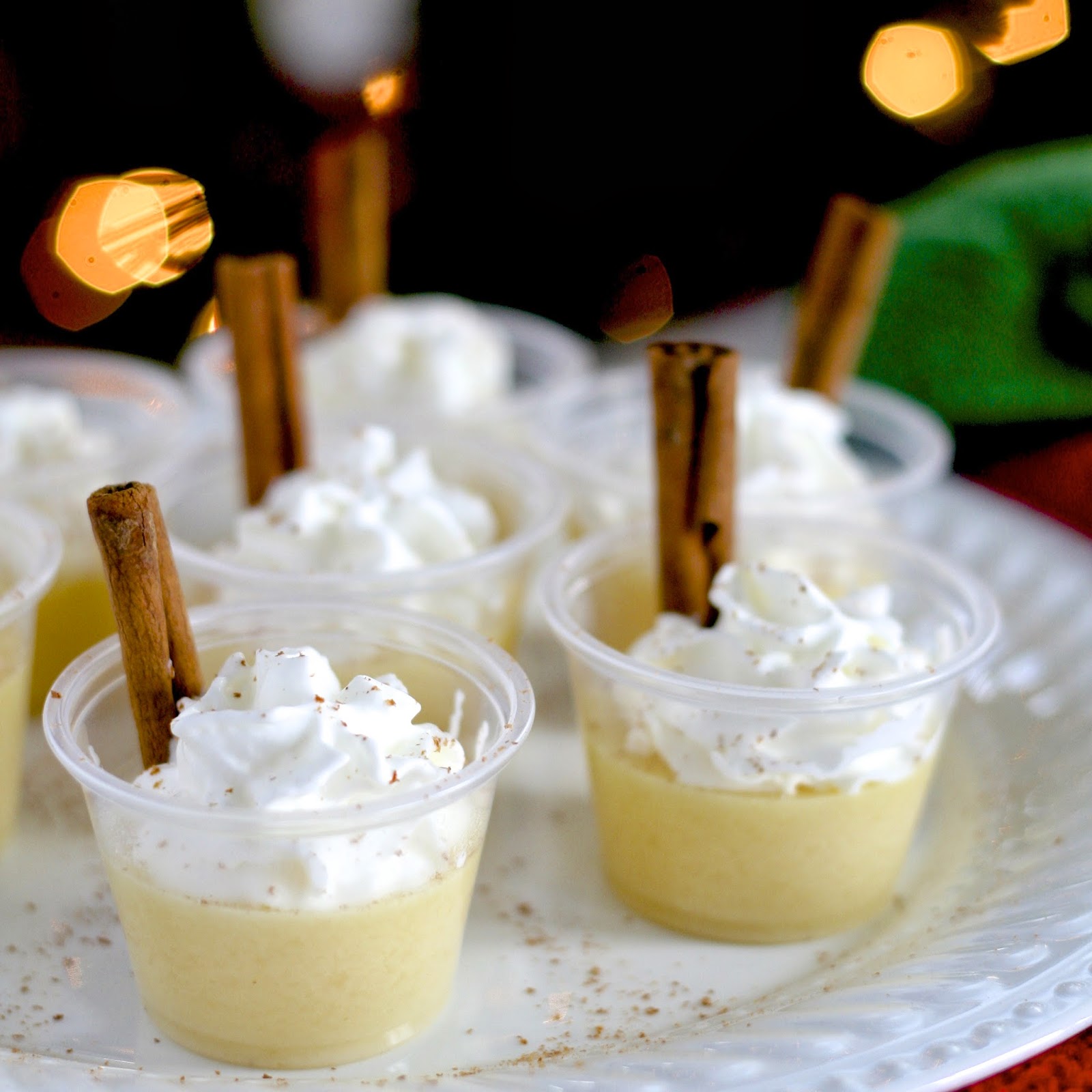 E is for: Eggnog Jello Shots, Eggnog Martini & White Cosmo