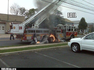 funny fail fire engine on fire
