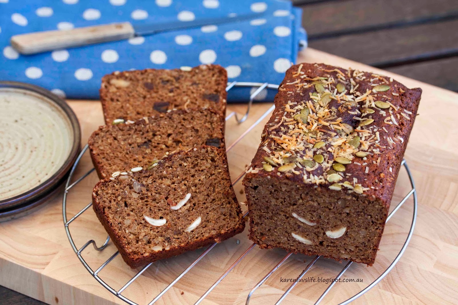 KARENLUVSLIFE Banana, Pear, Date and Walnut Cake protein enhanced