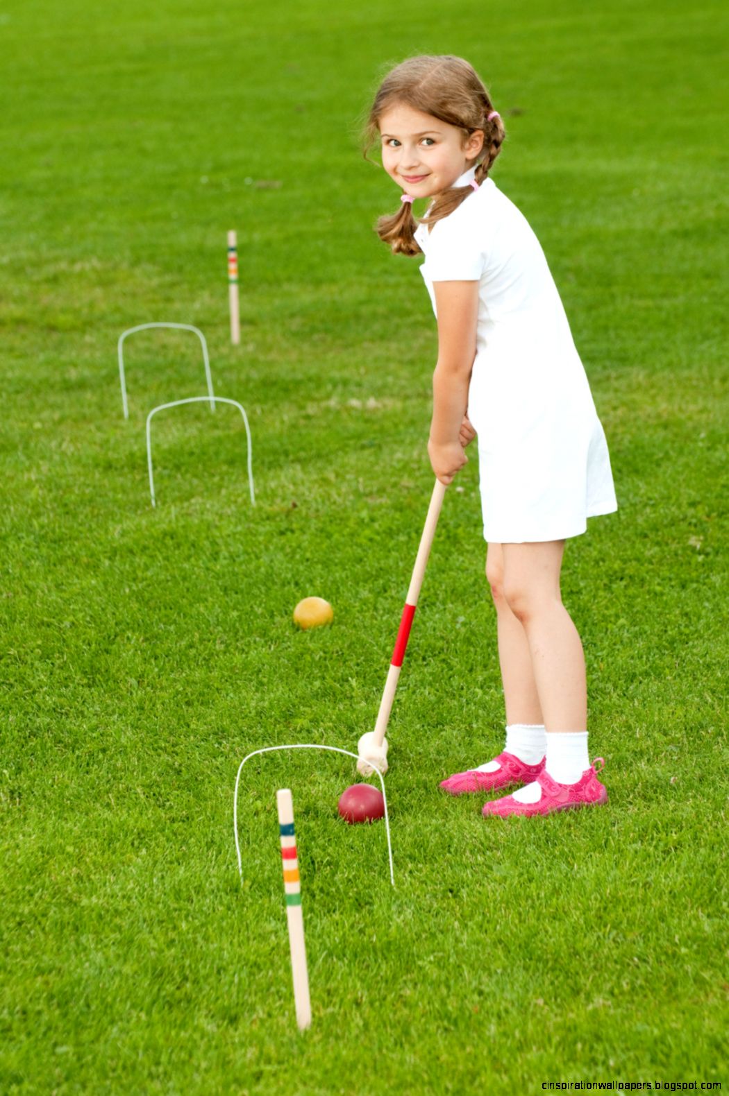 Kids Playing Croquet Kids Playing Croquet
