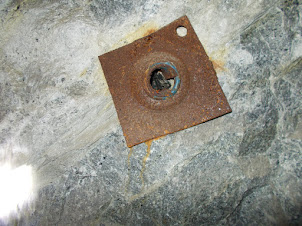 Hole drilled on the mine rock for placing "DYNAMITE STICKS".