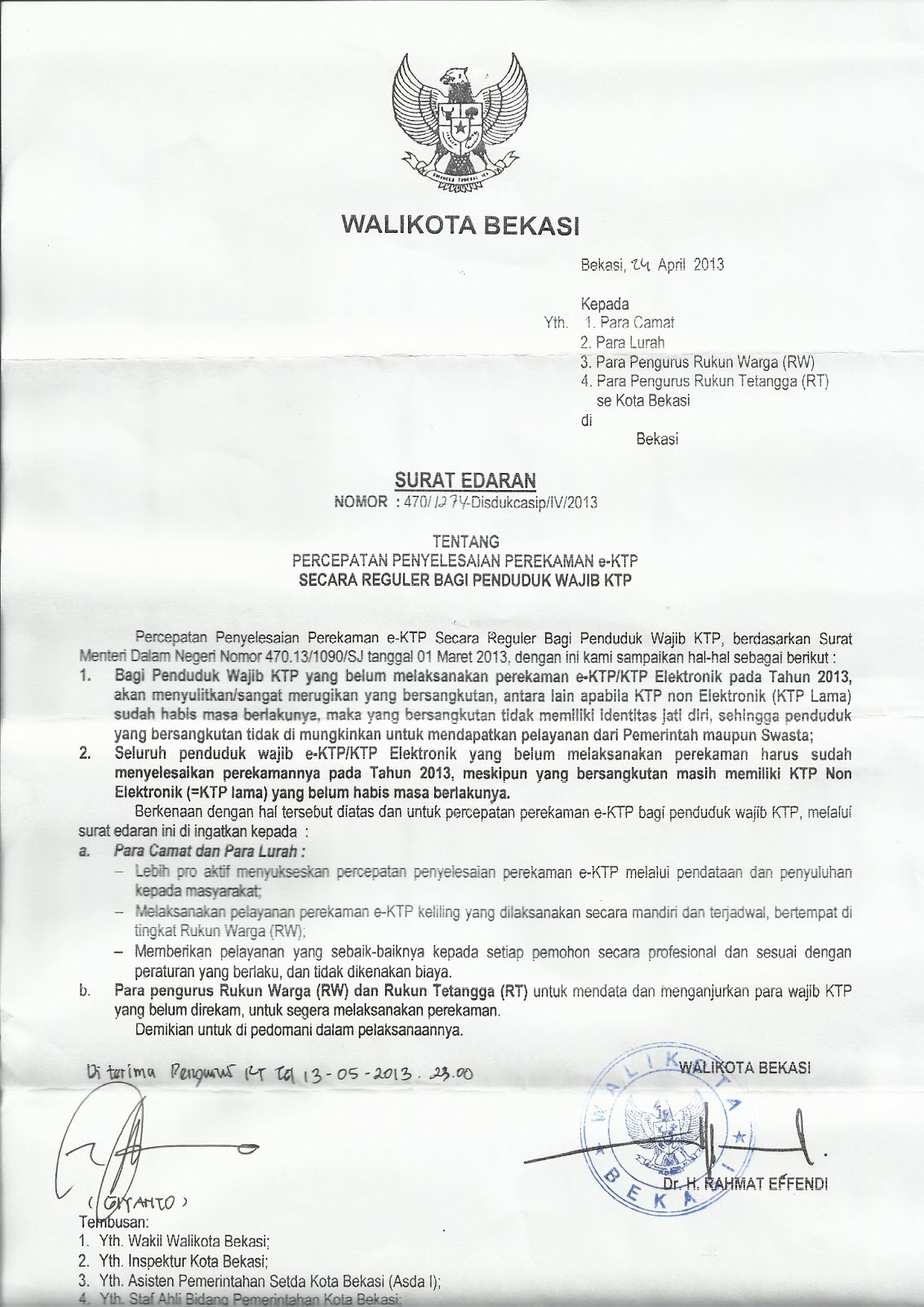 Contoh Surat Edaran Pemilihan Ketua Rt Surat F