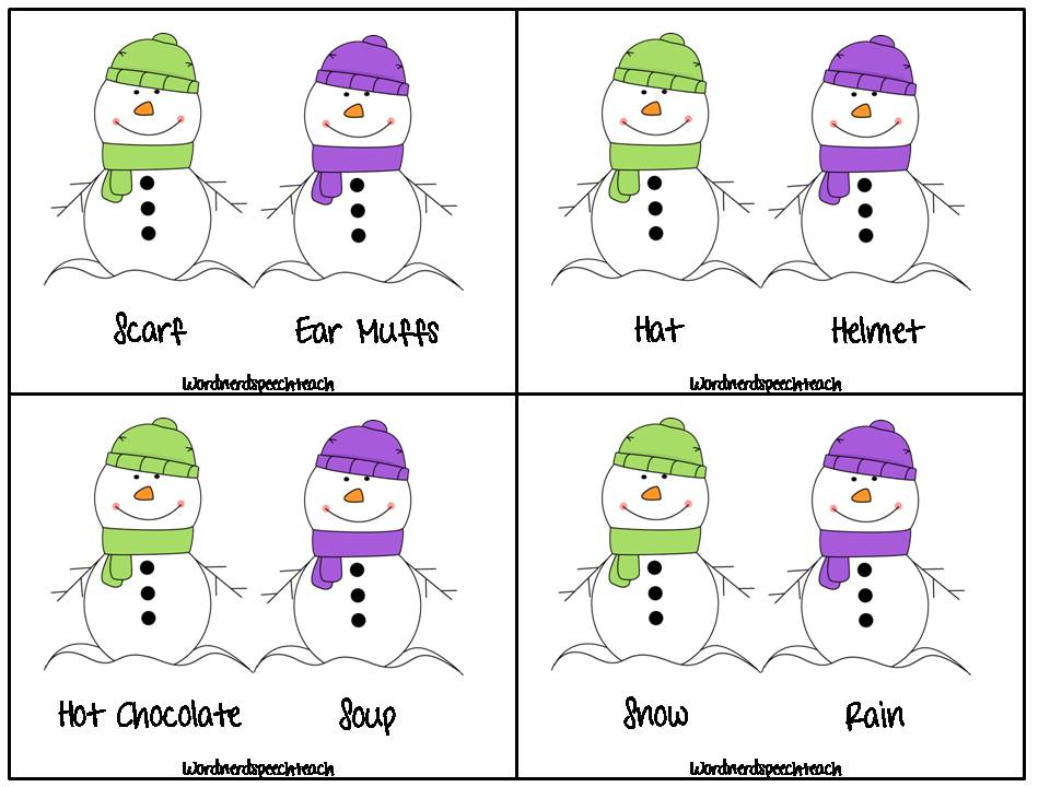 Word Nerd Speech Teach Snowmen, Snowmen, Everywhere!!