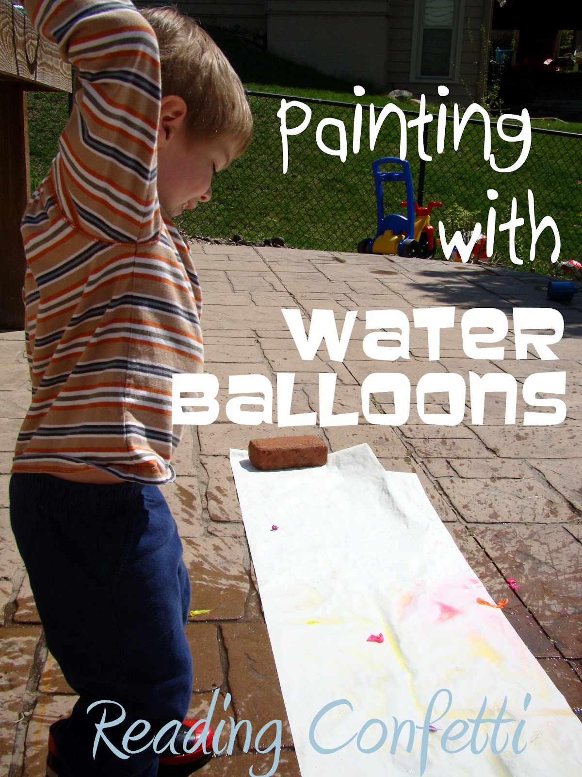 Painting with Water Balloons & Kid's Coop Link Party 11 Reading Confetti