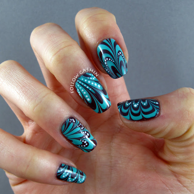 Turquoise Water Marble: lightbox CFL light