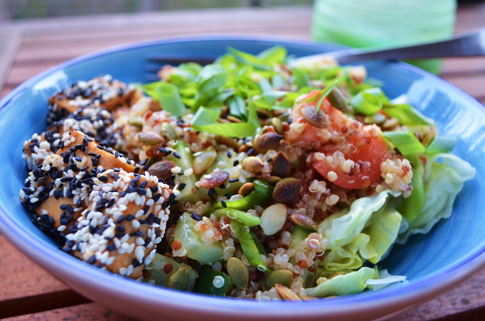 Gormandize Sesame Tofu Quinoa Salad