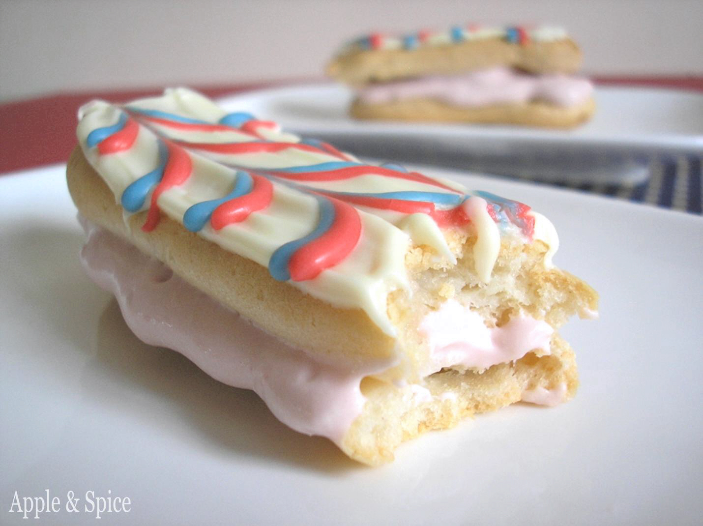 Apple & Spice GF Éclairs with Raspberry Crème Patisserie & White